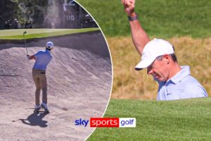 ‘It’s ALL happening now!’ | Rory holes out with STUNNING bunker shot!