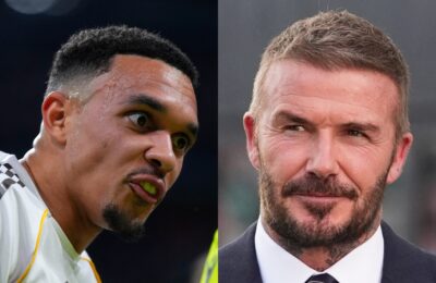 David Beckham reacts as Trent Alexander Arnold is left out of England squad