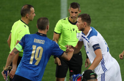 Dzeko tells Bosnia supporters to ‘applaud’ Italy and national anthem in play off final