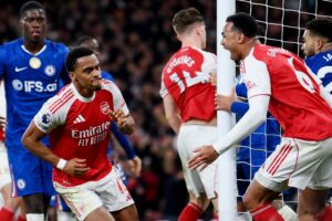 Arsenal Ball Boy Fumes At William Saliba After Timber’s Winner v Chelsea