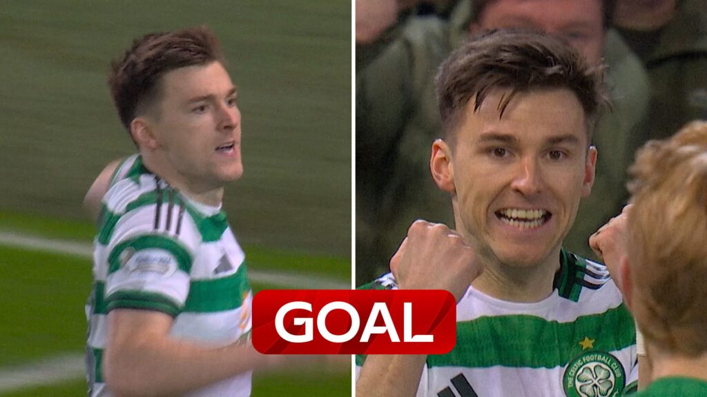 Kieran Tierney fires Celtic ahead with a poachers finish!