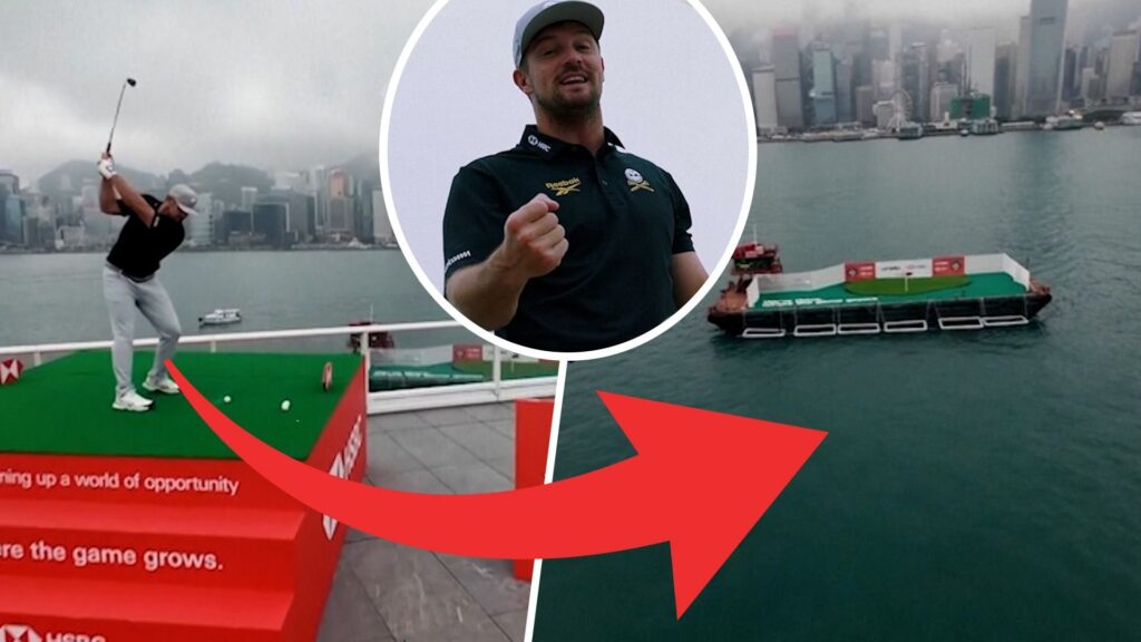 Can DeChambeau hit a hole in one into the Hong Kong Harbour?!