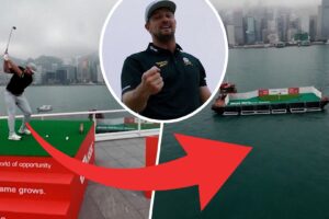 Can DeChambeau hit a hole in one into the Hong Kong Harbour?!