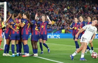 Barcelona thrashes Real Madrid in Camp Nou to enter semifinals of UEFA Women’s Champions League