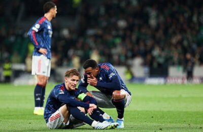 BBC reporter reveals what Martin Odegaard was seen doing immediately after being taken off against Sporting