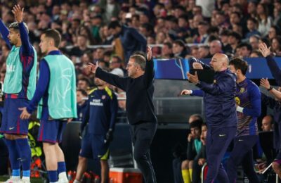 Flick furious over bizarre 'clear red' in Barça loss
