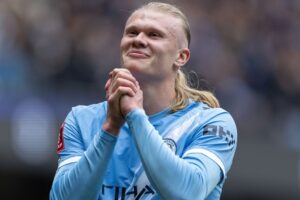 Haaland hits long-awaited Man City hat trick as pressure piles on Slot