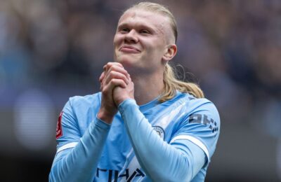 Haaland hits long awaited Man City hat trick as pressure piles on Slot