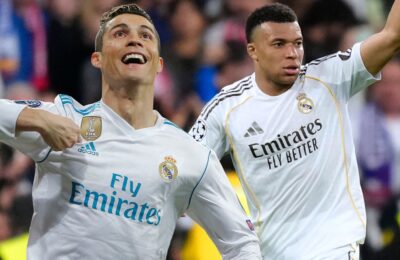 How close is Mbappé to Ronaldo's single season Champions League goals record