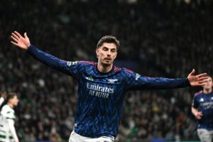 Late Kai Havertz goal earns Arsenal valuable first-leg win at Sporting Lisbon