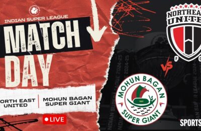 NorthEast United vs Mohun Bagan LIVE score, ISL 2025 26: NEUFC 0 1 MBSG; Second half delayed due to incessant weather, wet pitch