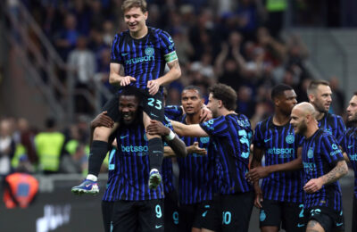 Video: Thuram forces Barella smile after goal against hometown club