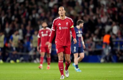 Virgil van Dijk gives damning verdict on Liverpool’s hopes of Champions League comeback after PSG defeat
