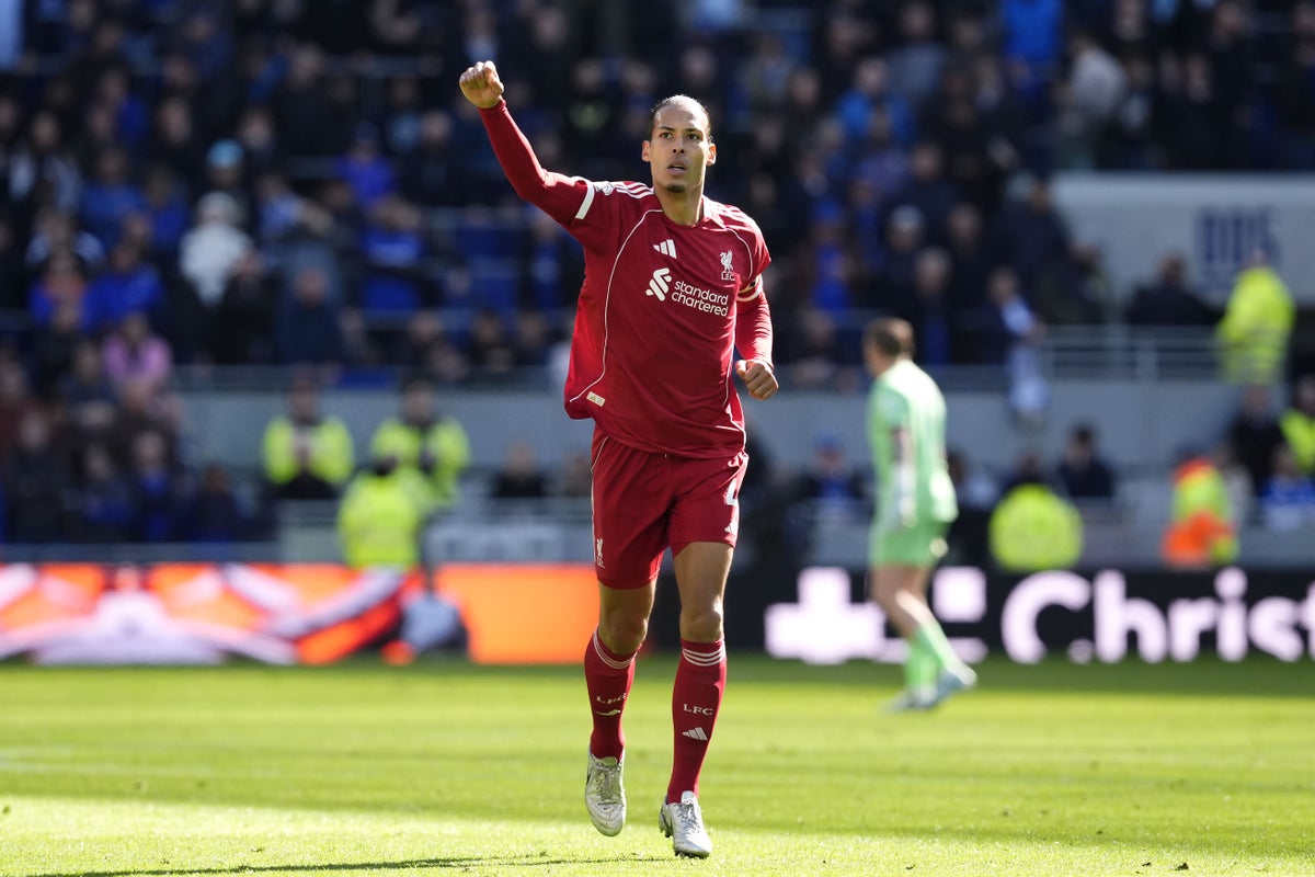 Virgil van Dijk header earns Liverpool last gasp Merseyside derby win at Everton