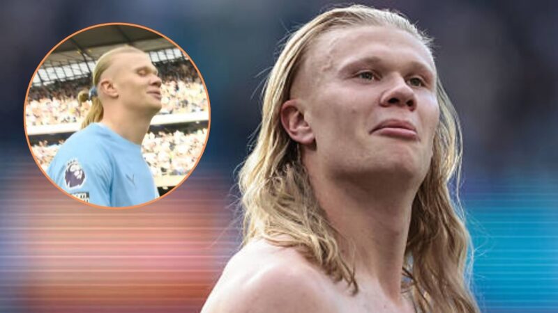 Watch: Erling Haaland’s cheeky full-time moment vs Arsenal goes viral after Man City win