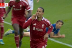 Watch: Virgil van Dijk scores last-gasp winner in historic first Merseyside derby at Hill Dickinson Stadium