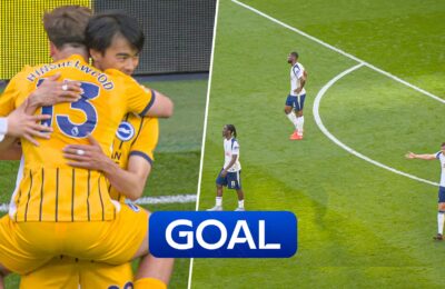 'What a goal!' Mitoma's STUNNING volley brings Brighton level before the break!